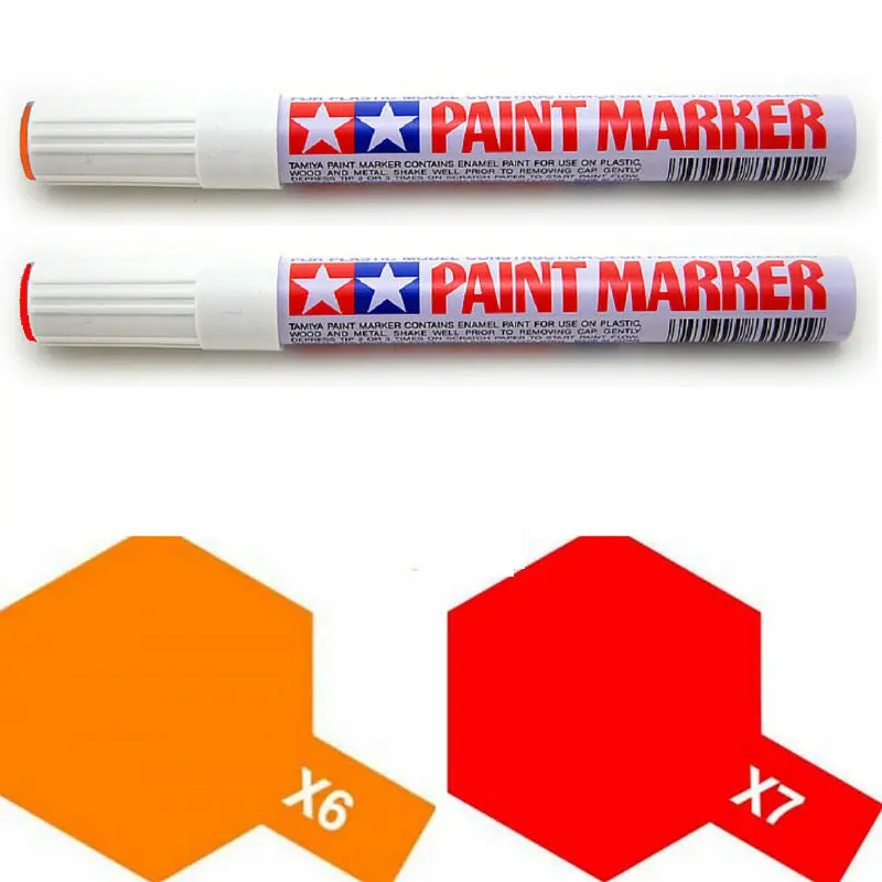 Tamiya Paint Marker Orange Red X6 X7 89006 89007 Combo 1