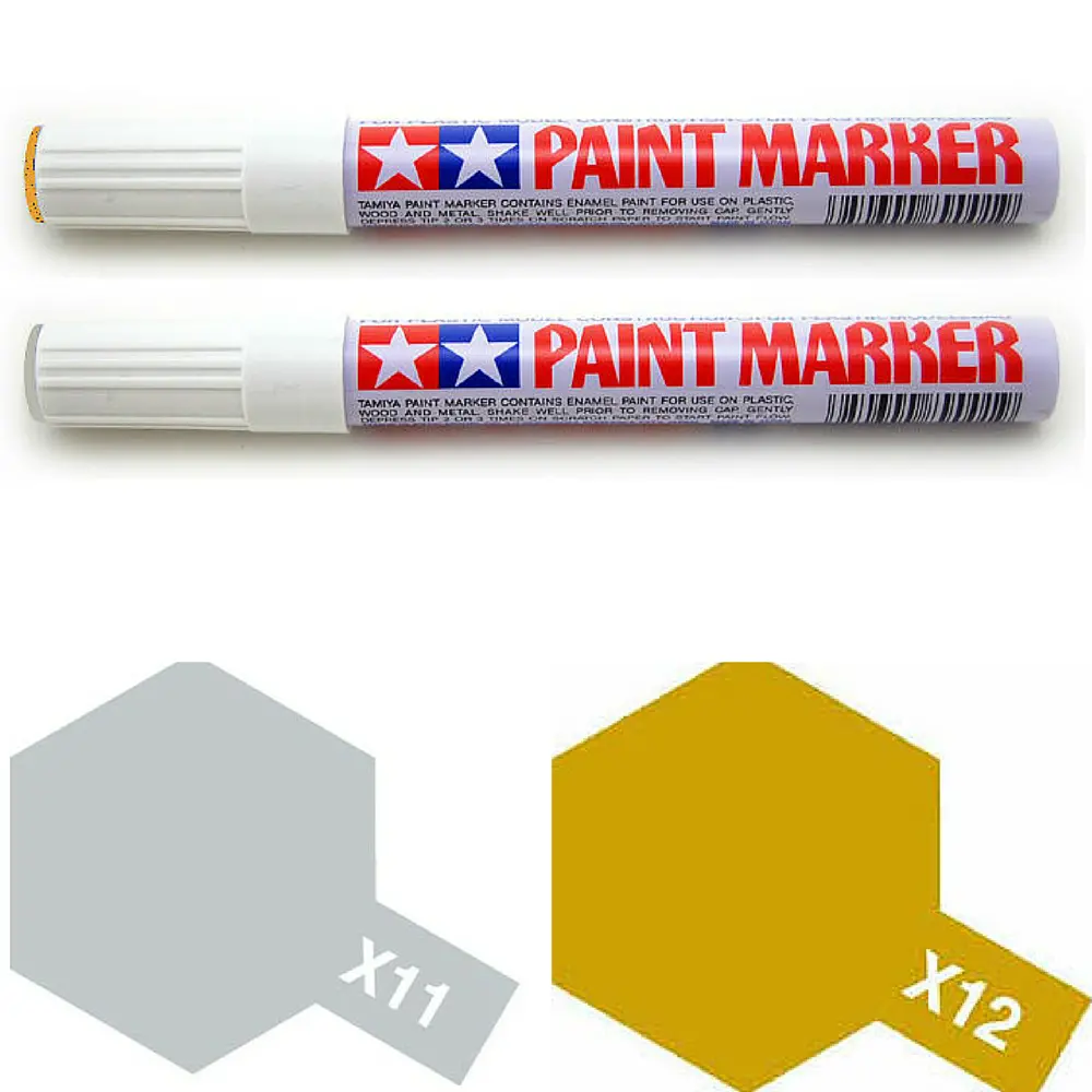 Tamiya Paint Marker Chrome Silver Gold X11 X12 89011 89012 Combo 1