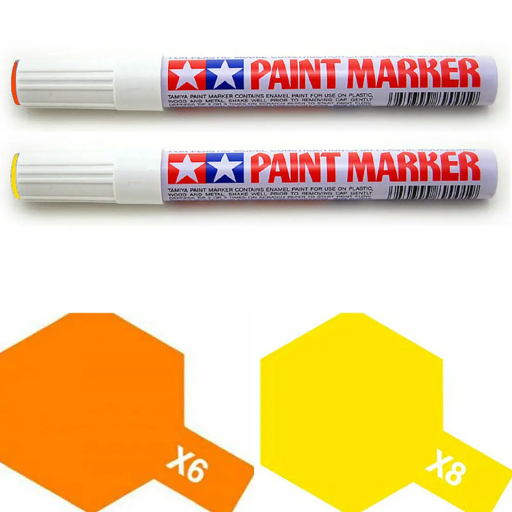 Tamiya Paint Marker Orange Yellow X6 X8 89006 89008 Combo 1