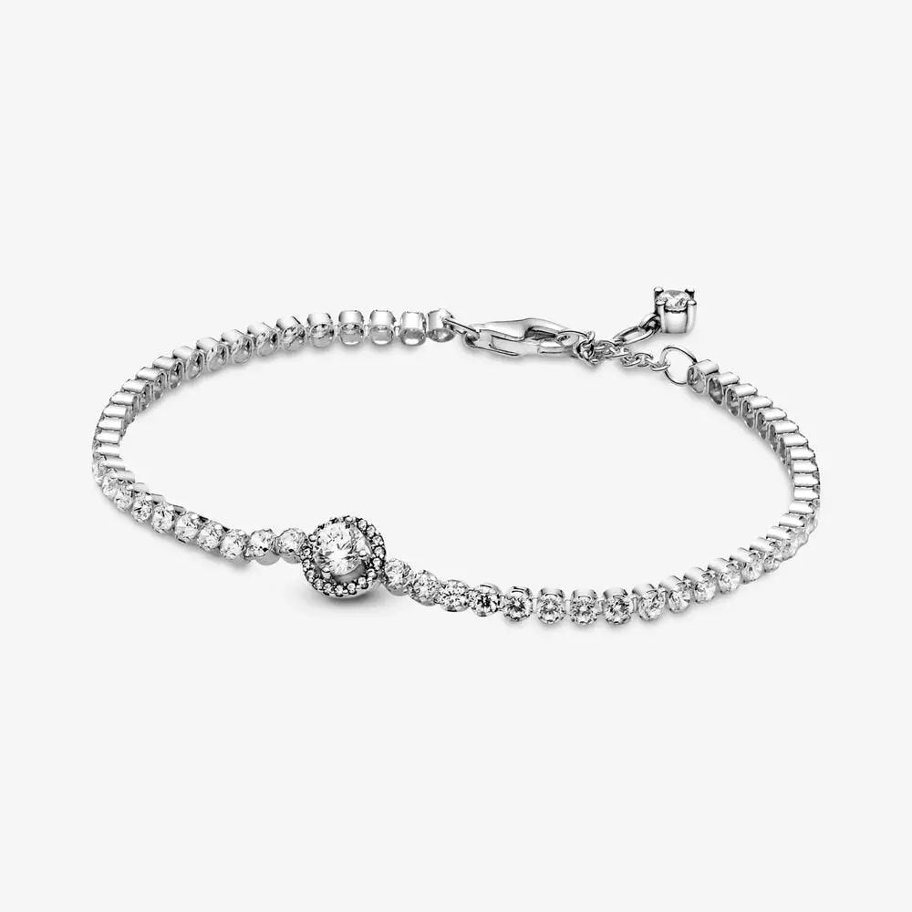 Sparkling Halo Tennis Bracelet 1
