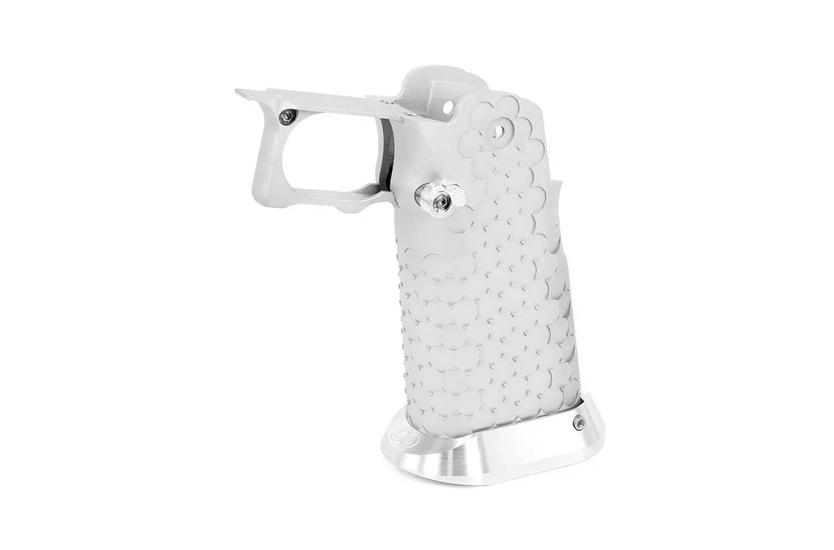 Gunsmith Bros Aggressive Ver Aluminum Grip For Hi-Capa- Silver #Gb-G-07-Sl 1