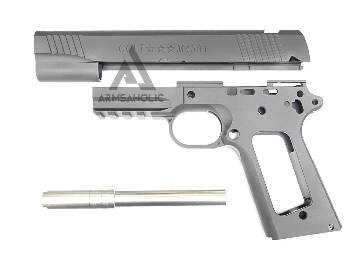 Nova Cnc Aluminum Usmc M45a1 Cqbp Slide & Frame Set For Marui Airsoft M45a1 Gbb Series Black 1