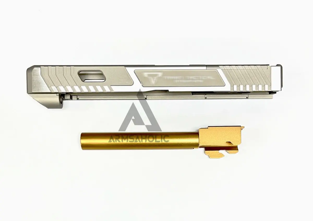 Nova - T-Style 34 Mos Rmr Cnc Aluminum Slide Set For Marui G17/34 Gbb Tactical Shiny Silver 1
