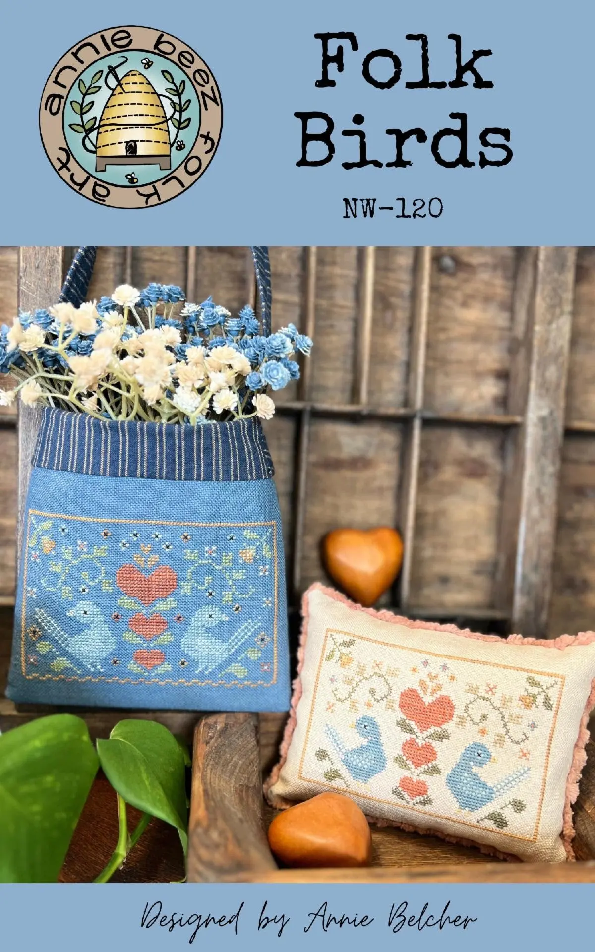 Folk Birds Pincushion And Pouch 1