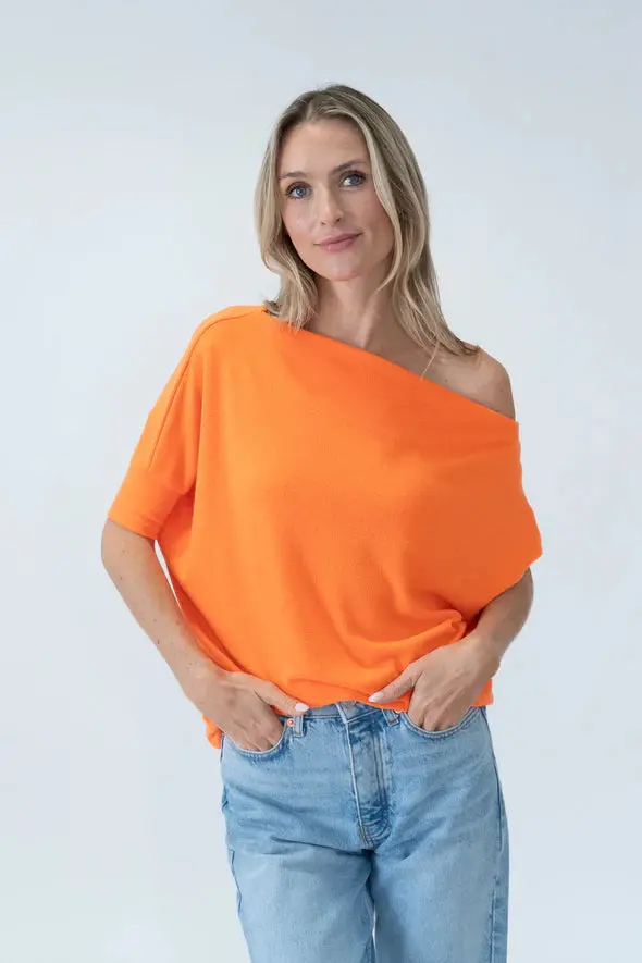 The Short Sleeve Anywhere Top | Bright Orange 1