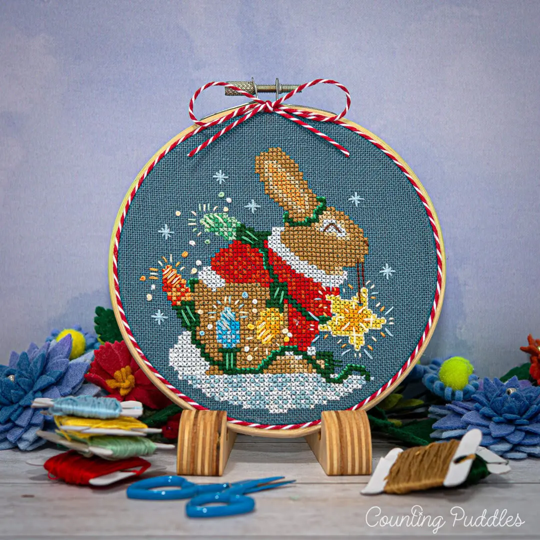 Rabbit's Bright Winter Night Ornament 1