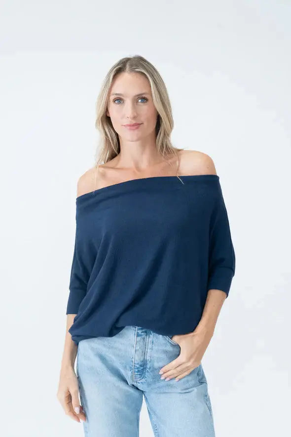 The Short Sleeve Anywhere Top | Navy 1