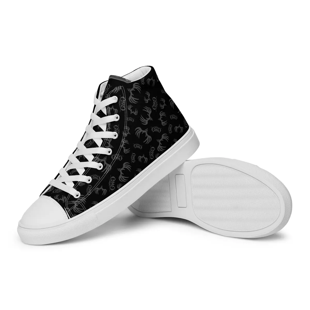 Stylish Buck Burnout Canvas High-Top Sneakers