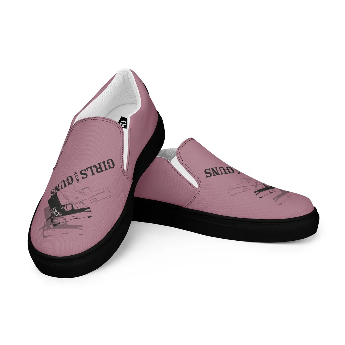 Pistol Trio Women's Mauve Canvas Slip-On Shoes 1