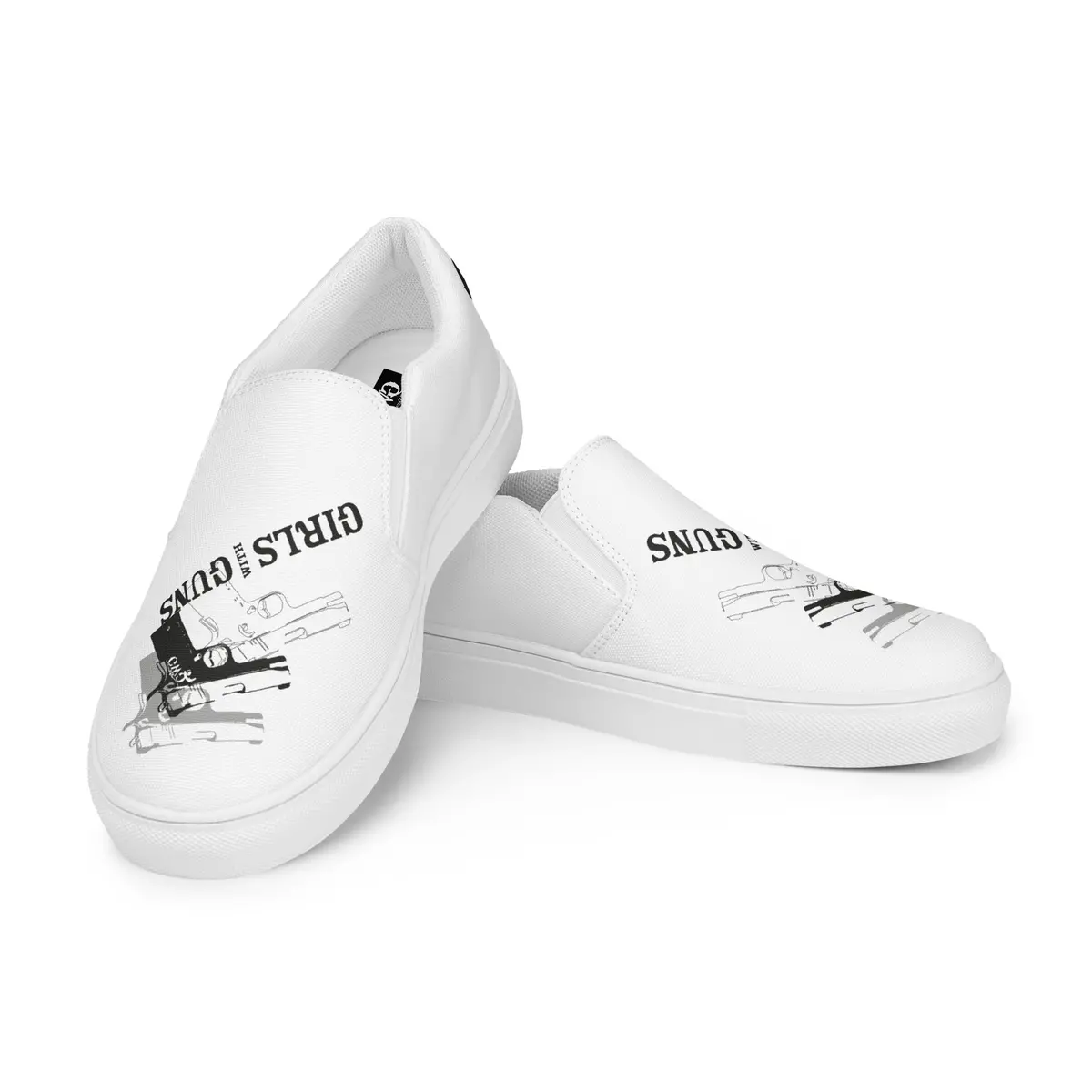 Pistol Trio Women’S White Canvas Slip-On Shoes 1