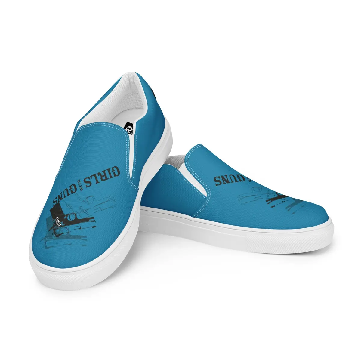 Pistol Trio Women's Teal Canvas Slip-On Shoes