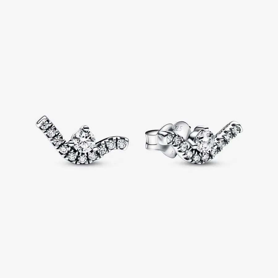 Sparkling Wave Stud Earrings 1
