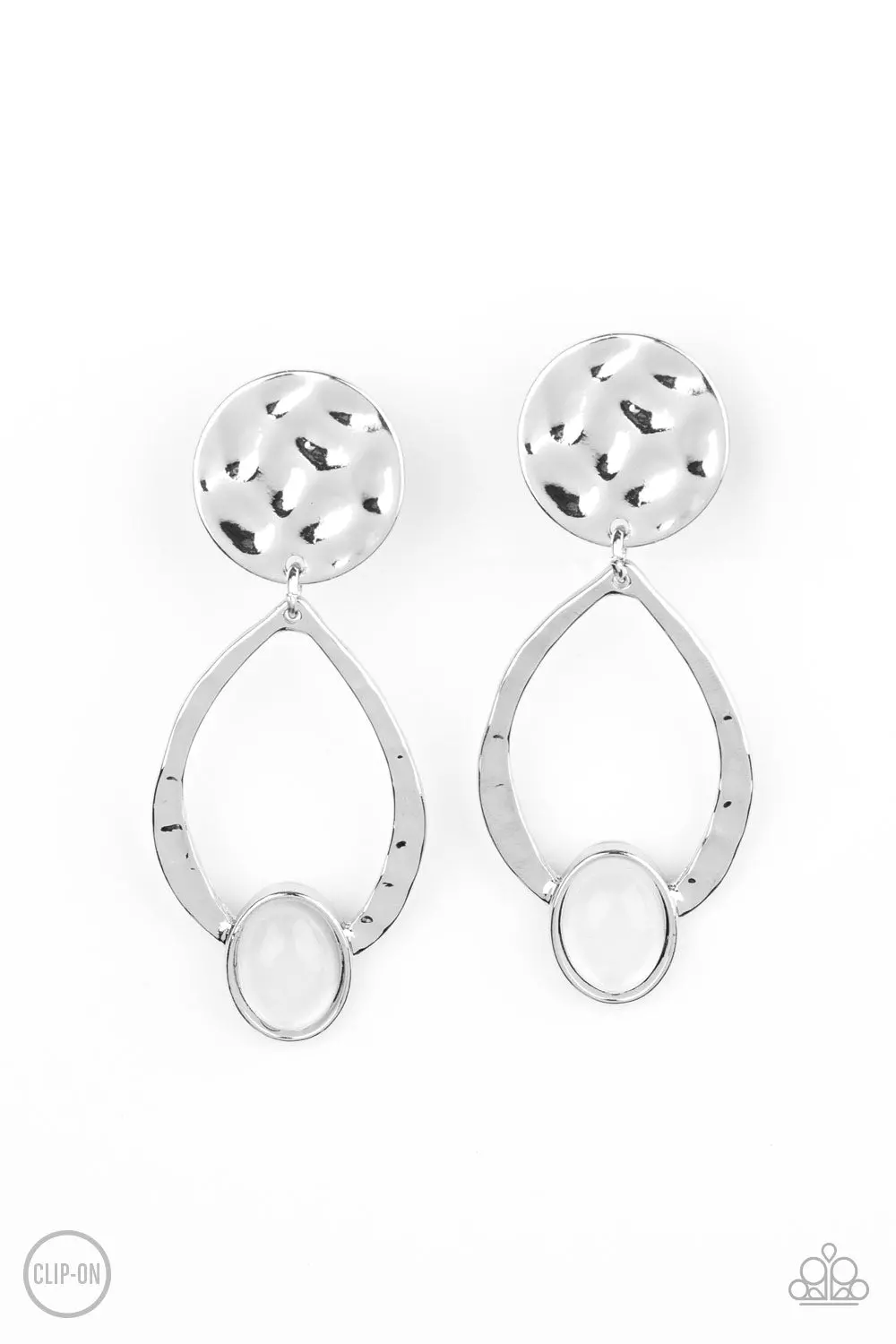 Paparazzi Opal Obsession - White (Clip-On) 1