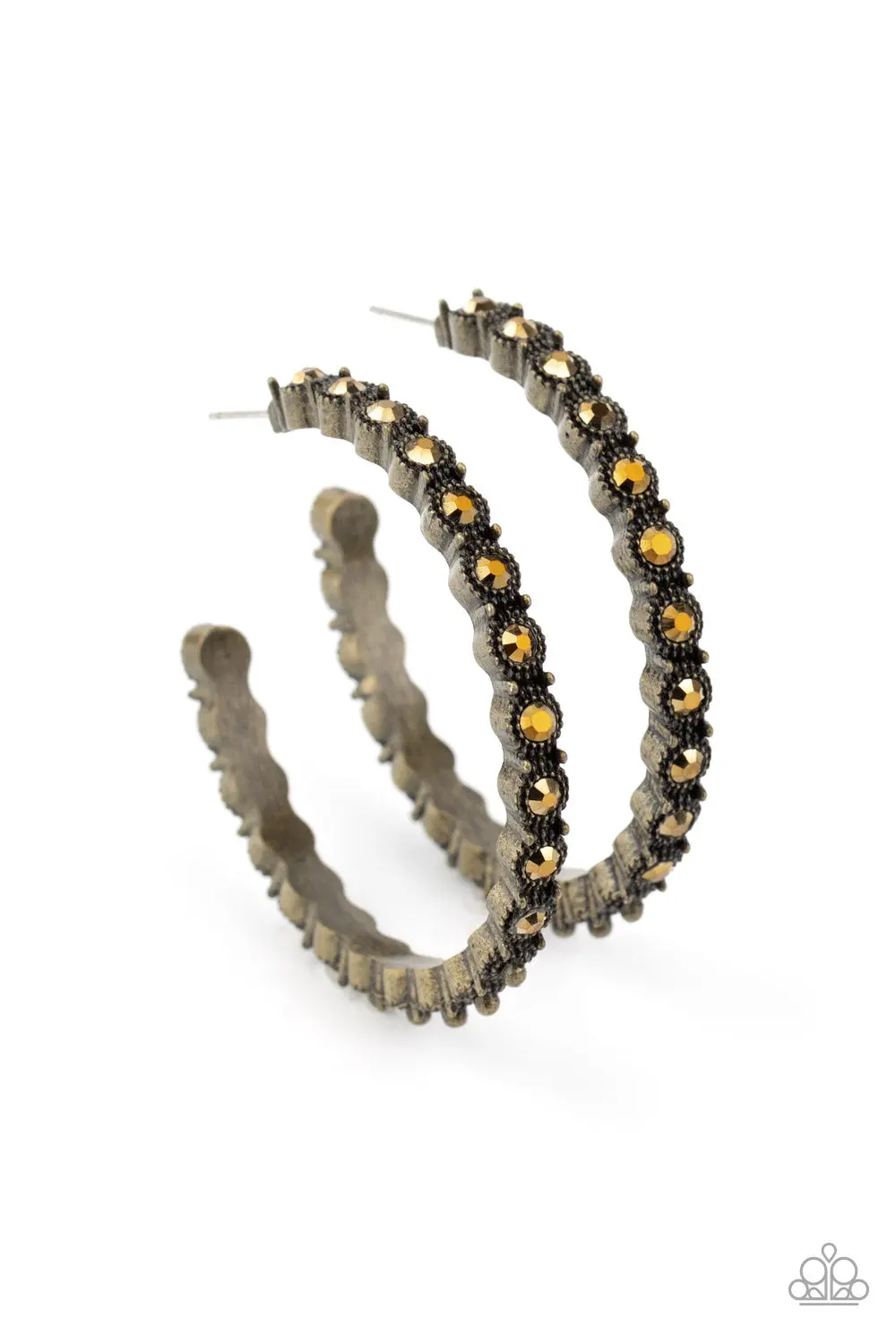 Paparazzi Rhinestone Studded Sass - Brass 1